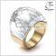 Stainless Steel Ring Super Sized Crystal for Promise Engagement Wedding Multicolor Option