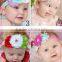 Infant girl boys cute rhinestone headband lace hand flower hair band