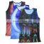 wholesale 100% polyester full printed mens gym singlets workout tank tops , custom made mens gym clothing , mens gym wear