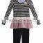 Plus size daily clothes thanksgiving dress bulk stripe top ruffle school girl outfit