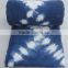 Indigo Tie Dye Queen Shibori Hand Dyed Print Cotton kantha Quilt