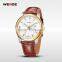 WEIDE CE RoHS Certified Genuine Leather Sapphire Quartz Watch