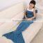 various colors Child Size cotton knitted Mermaid Tail Blanket