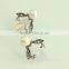 Lovely bee design crystal pearl metal stud earring