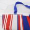 Full New Non Woven Thermal bag Striped Insulated Cooler Bag Flat Folding Cooler Bag