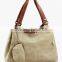 Magnetic Snap Closure Jute Bag Duffel Bag Large Capacity Women Wristlet Tote Bag