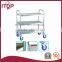 Stainless Steel Round Tube 3-tier Trolley