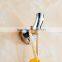 bathroom accessory with brass single robe hook for shower rail.