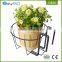 Outdoor garden fence hanging ornamental iron metal wire flower pot holder