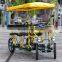 steel four wheel bike two people bike with 16&18quot; wheels for city Sightseeing