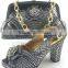 New blue italian matching shoes and bags set for party