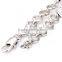 18KGP platinum plated crystal rhinestone blue Austria crystal elements women drop charm bangle bracelet fashion jewelry B019