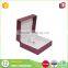 Latest design purple cardboard paper flip lid jewellery gift box with velvet insert