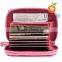 small ladies fashion vintage leather hard case wallet with coin pocket