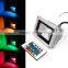 IP65 remote control 10w rgb led flood light/ LED Flood light RGB for Garden