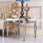 Mirrored Metal Feet Marble Top Side Table