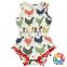 Hot Selling Infant Sleeveless Chicken Bodysuit Sunsuit Flower Patriotic Baby Clothing Children Romper