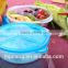 Plastic round food meal bento container 3-Compartment Microwave safe container with lid/divider