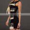 Sexy Club Dress Vestido Summer Patchwork Striped Round Collar Bodycon Dresses Lace Tank Mini Party Dresses For Women