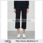 Wholesale Women Apparel Soft Fabric Cropped Elasticated Waist Navy Stretch Crepe Trousers(DQE0377P)