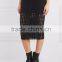 Wholesale Women Apparel Black Fashion Cool Perforated Stretch-jersey Skirt(DQE0395SK)