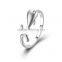 Factory supplier flower rings design high quality silver plating rings popular single women rings