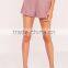 High Waist Women Plain Pink Satin Shorts Lilac Wholesale High Quality
