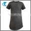 fashion cotton short sleeve men breathable blank long hem t-shirt