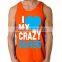 Custom cotton blend mens womens silk screen printing tank top