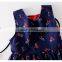 Factory Supply Full Cherry Printing Lovely Dress for Little Girls
