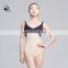 117141016 Contrast Color Joint Belt Elegant Leotard