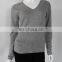 Sharrefun classical style v neck 12gg cashmere silk sweater