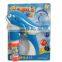 Wholesale Blue bubble gun with light,plastic bubble gun toys with two bottles bubble water