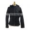 New arrival fashion women pu leather comfortable jacket with cap
