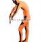 Orange Skull Jumpsuit Second Skin Suit Zentai Bucks Halloween Costume