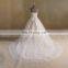 Elegant Puff A-line Sweet Heart Beads Flowers Lace Wedding Dress Long Train Real Sample