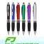 Rubber grip plastic ball pen with metal clip
