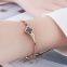 Clover Open Customized Engraved Cuff Bracelet Stainless Steel Bangle