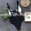 Sexy Black Cut Out One Piece Swimsuit Buckled Front Swimwear Women Bodysuit Bandage Beach Wear Bathing Suit Monokini Bikinis