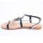 Unique design factory selling latest woman promotion buckling flat heel ankle sandals