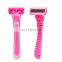 Replacement Shaver face razor China factory wholesale women body leg bikini shaver customised pink razor 6blades