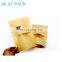 High quality resealable natural kraft paper stand up pouch with zip lock