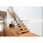 Modern Wooden Staircase Floating Straight Stairs With Glass Railings