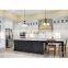 Modern u shaped layout design custom industrial shaker blue pantry storage wood kitchen cabinet