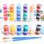 High quality paints acrylic,12colors paints strips with brush for kids.12 strip pot 5 ml acrylic paint set with brush