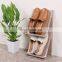 Stackable simple designs space saver balcony two sided thick storage plastic shoe shelf holder detachable shoe plastic rack