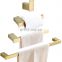 Wall mounted 4 pieces black bathroom hardware accessories towel bar rack stainless steel set gold