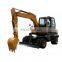 Powerful hydraulic rubber tire wheel mini excavator