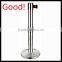 Silver Stainless Steels Double Belt Barriers- 2 Webbings Barriers- Metal Poles