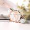 SHENGKE Young Female Wristwatch Rose Gold Alloy Case Quartz Watches White PU Leather Band Hand Watch K0088L